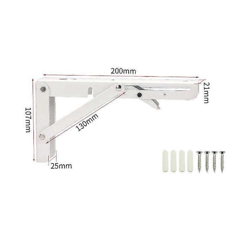 2Pcs Triangle Folding Angle Bracket Heavy Support Adjustable Wall Shelves Mounted Bench Table Shelves Home Hardware with Screws