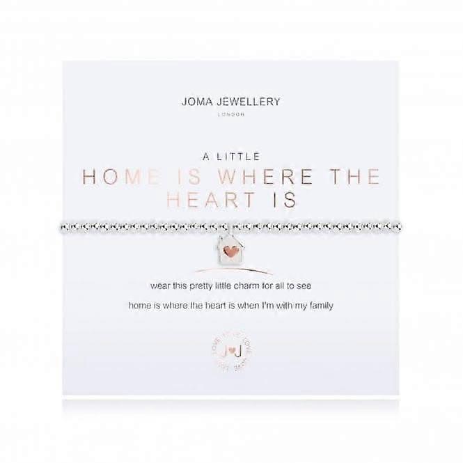 A Little Home Is Where The Heart Is Silver Rose Gold 17.5cm Stretch Bracelet 3206