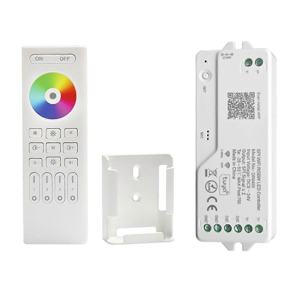 DR04W TUYA SPI WIFI RGBW LED Controller Dimmer Work with Google Home Alexa for WS2811 WS2812B WS2815