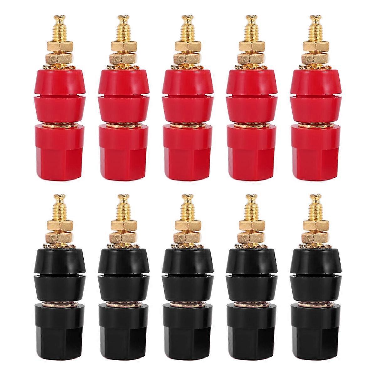 10Pcs/Lot Gold Plated Banana Binding Post Large Current Amplifier 4mm Banana Plug Jack Socket Speake