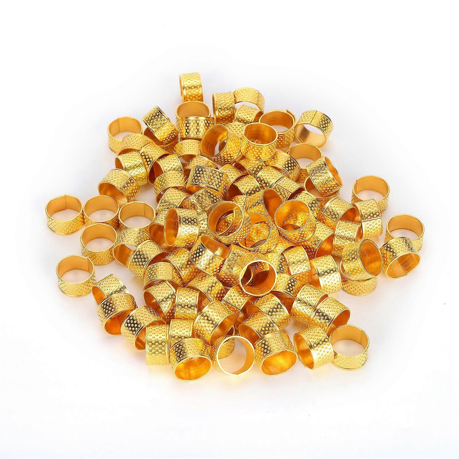 100Pcs Thimble Iron Material AntiSlip Stitch Ring Tailor Finger Protector Sewing Supplies