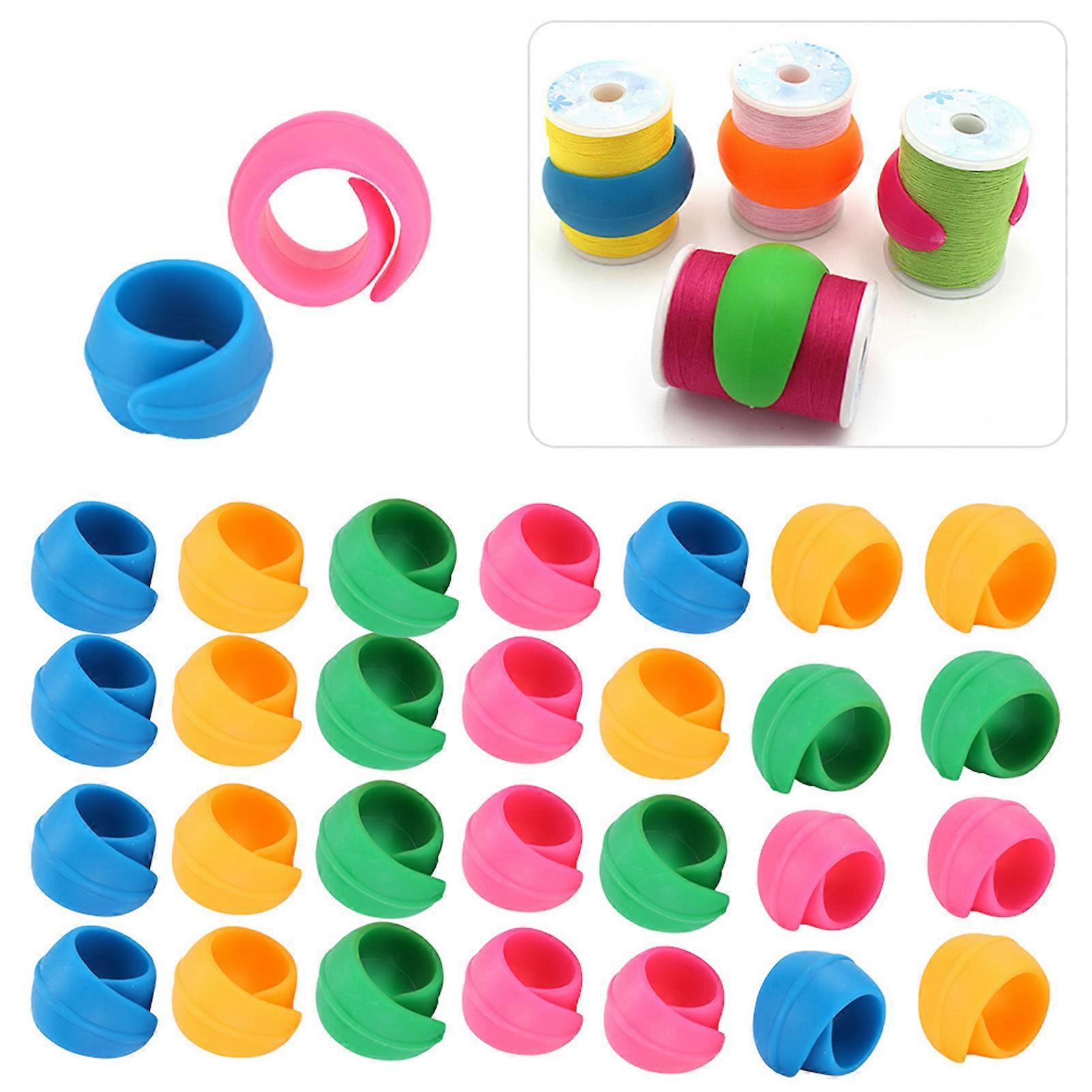48Pcs Silicone Spool Huggers Bobbin Holders for Sewing Machine