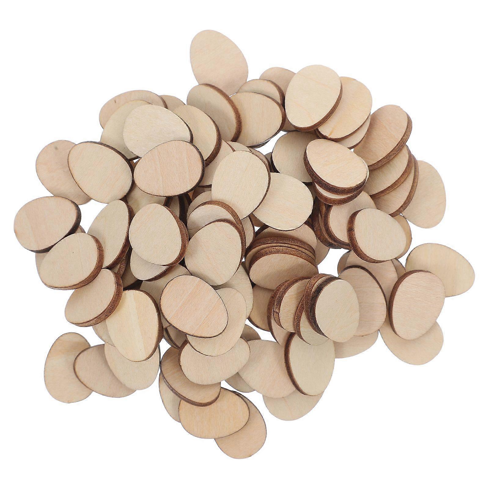 100pcs 20mm Unfinished Lime Wood Version Egg Shape Painted Decoration for Craft DIY Projects