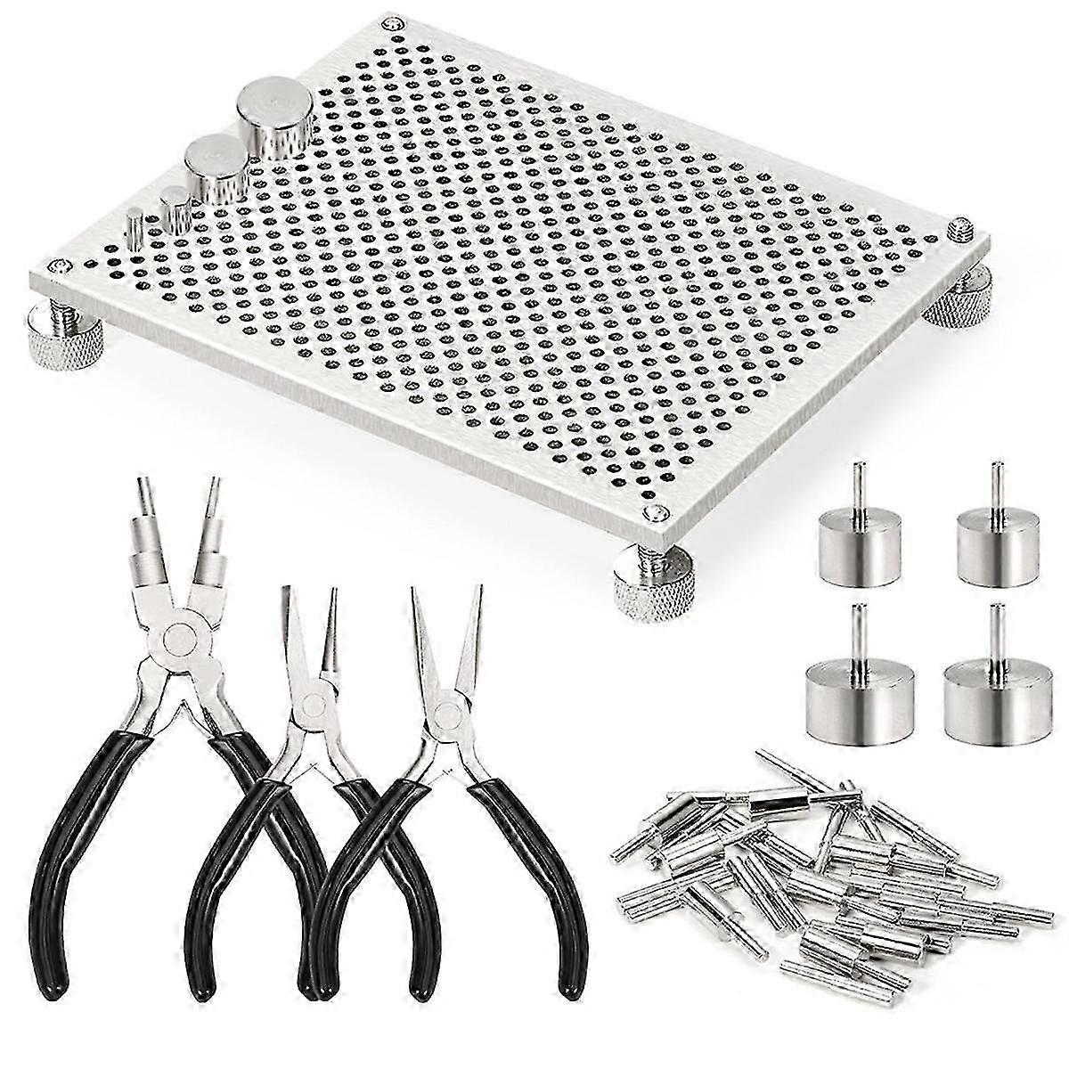 Wire Wrapping Kit Wire Clamp with 6 in 1 Wire Bending Pliers with 32 Metal Pins, Wire Wrapping tools