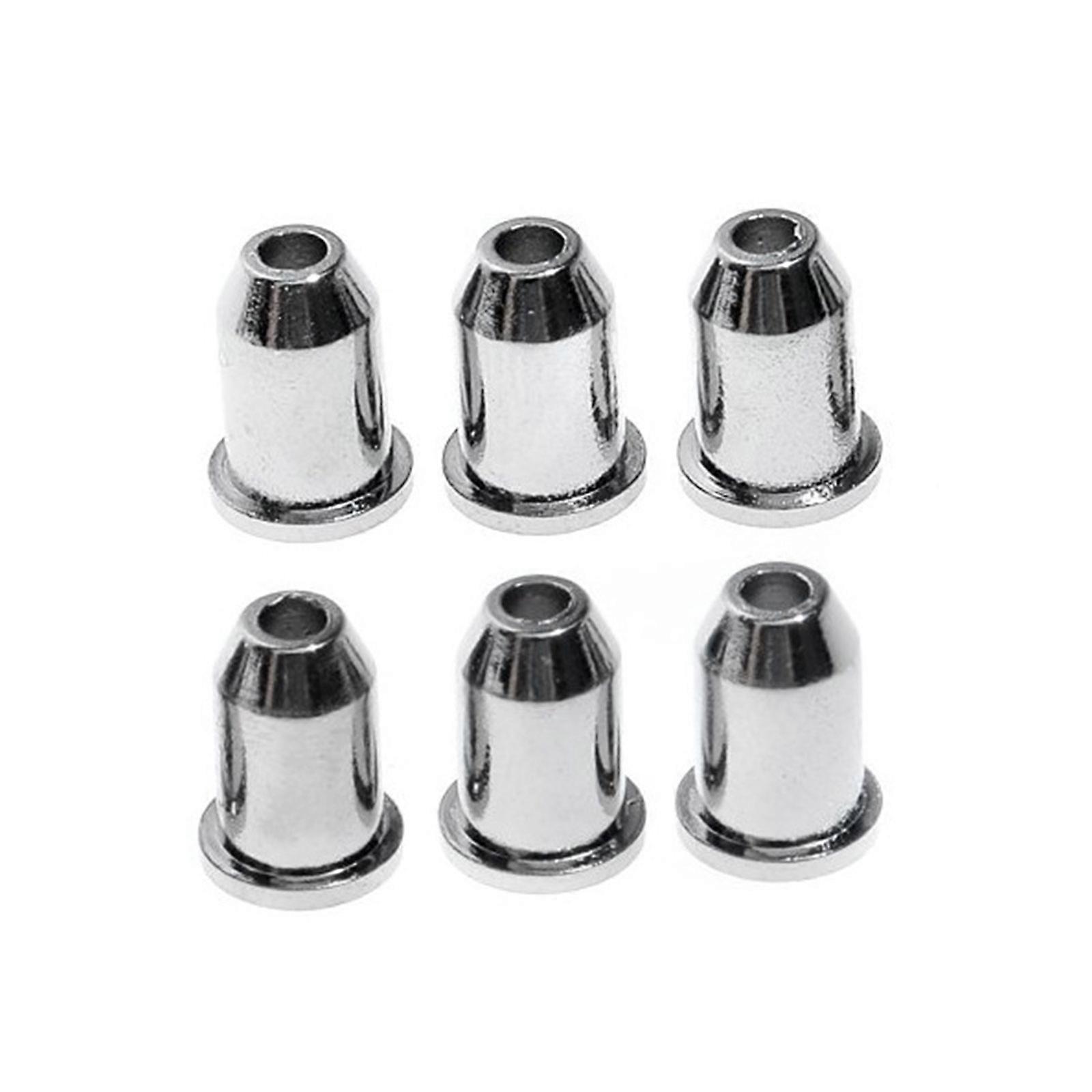 6Pcs Guitar String Caps Mounting Buckle Through Body Ferrules Bushing for Electrical Guitar Musical Instruments Parts Silver