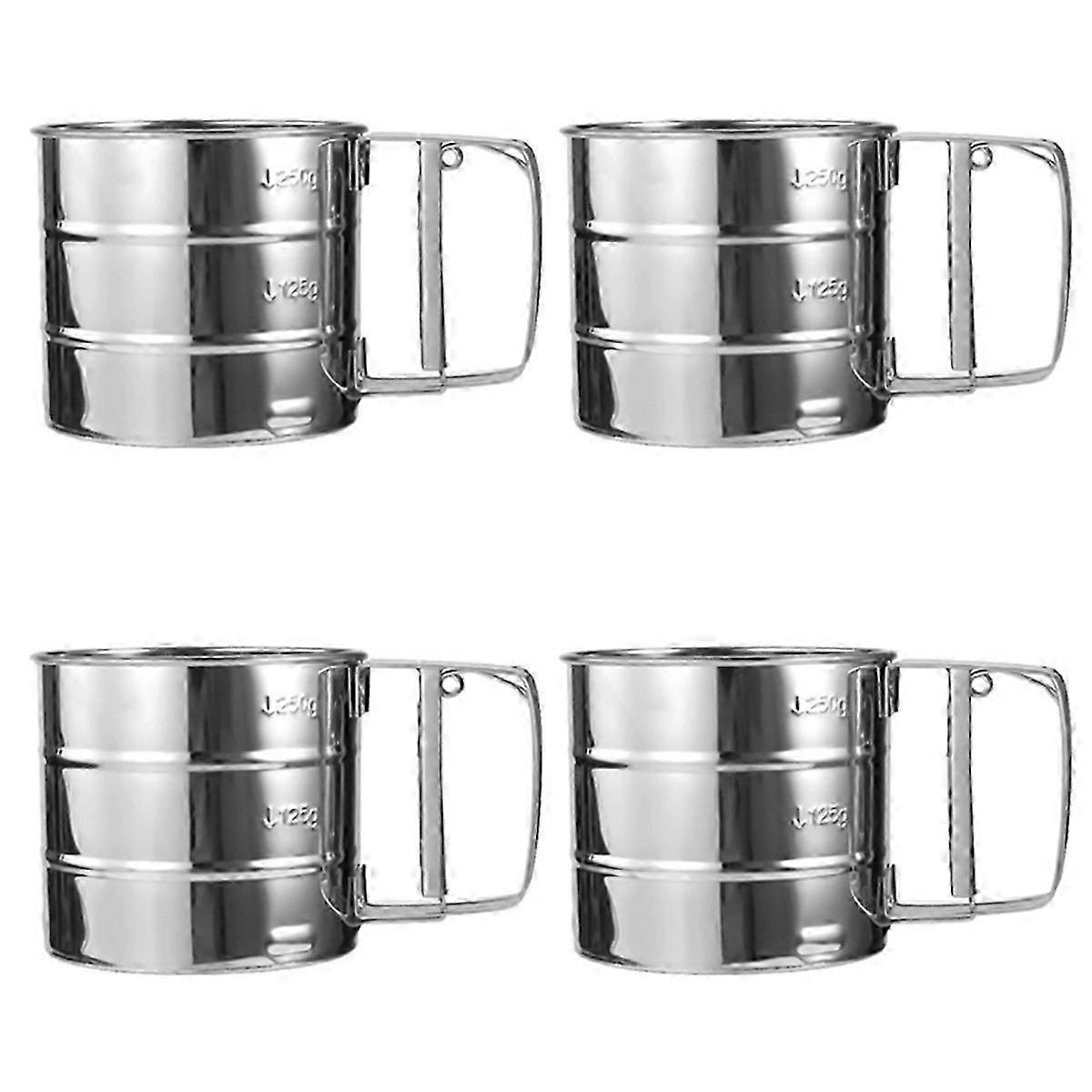 Baking Flour Sieve Food Strainer Stainless Steel Handheld Sieve Flour Cup Seasoning Kitchen Tools