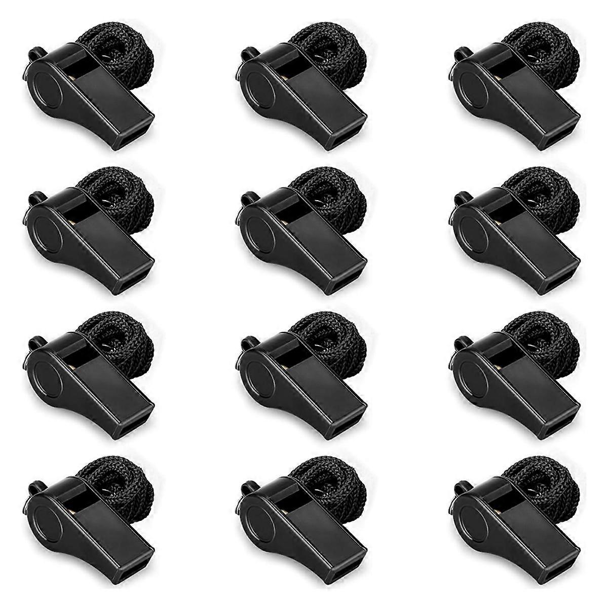 12PCS Sports Whistles with Lanyard, Loud Crisp Sound Whistle Ideal for Coaches, Referees, Officials
