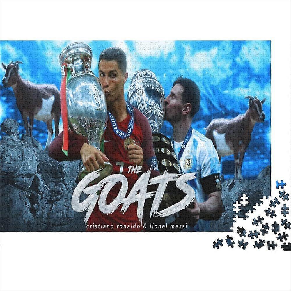 Puzzles für Erwachsene Messi VS Ronaldo Puzzle Fußball Star Puzzle Holz Puzzles für Erwachsene und Kinder