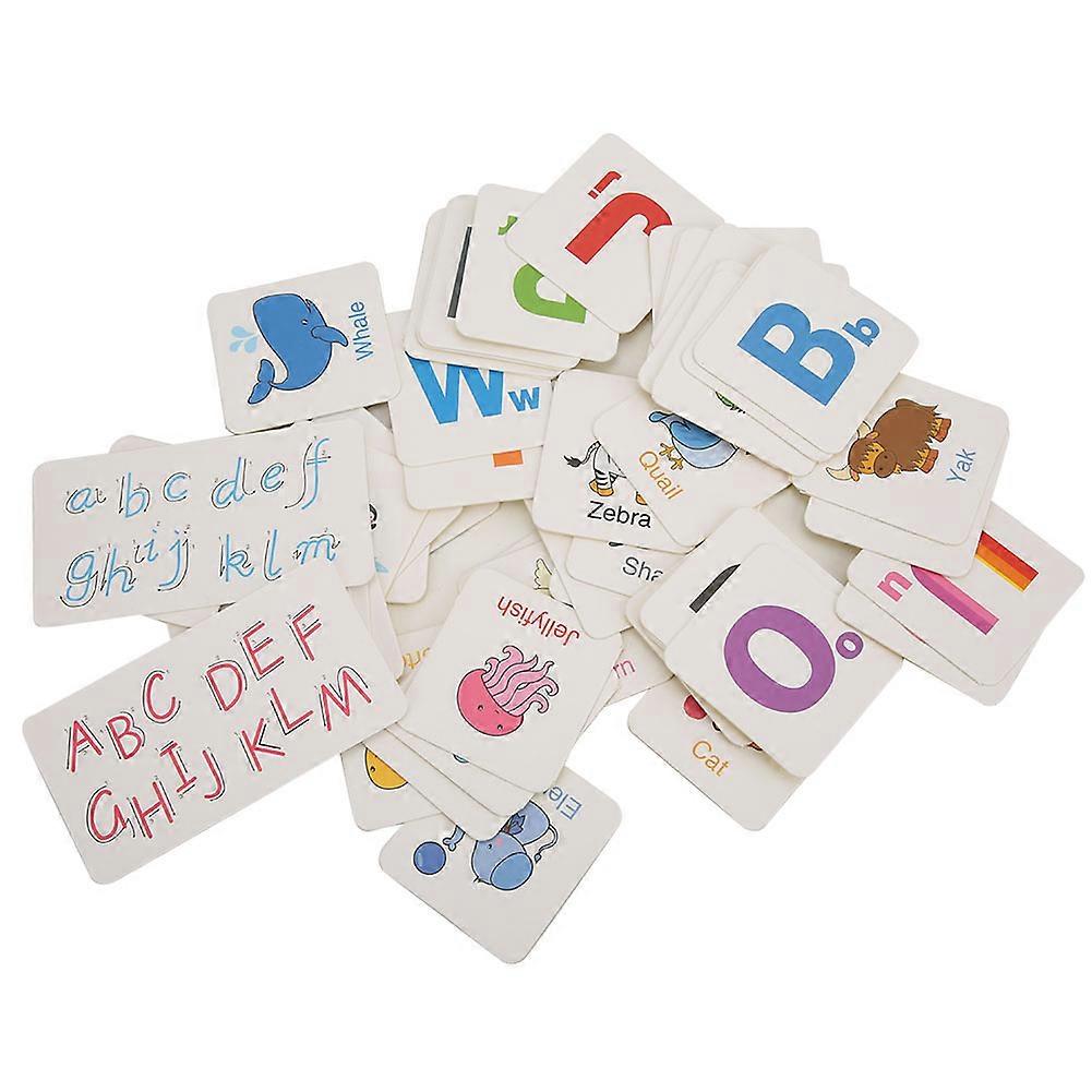 Kid Learning Cognitive Cards 56pcs Pink with Storage Box for 3+