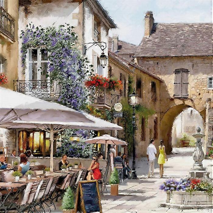 Richard Macneil Courtyard Cafe Canvas Print