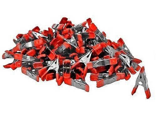 2 Inch Mini Metal Spring Clamps with Red Rubber Tips, Pack of 60, Heavy-Duty Clips for Crafting and DIY Projects