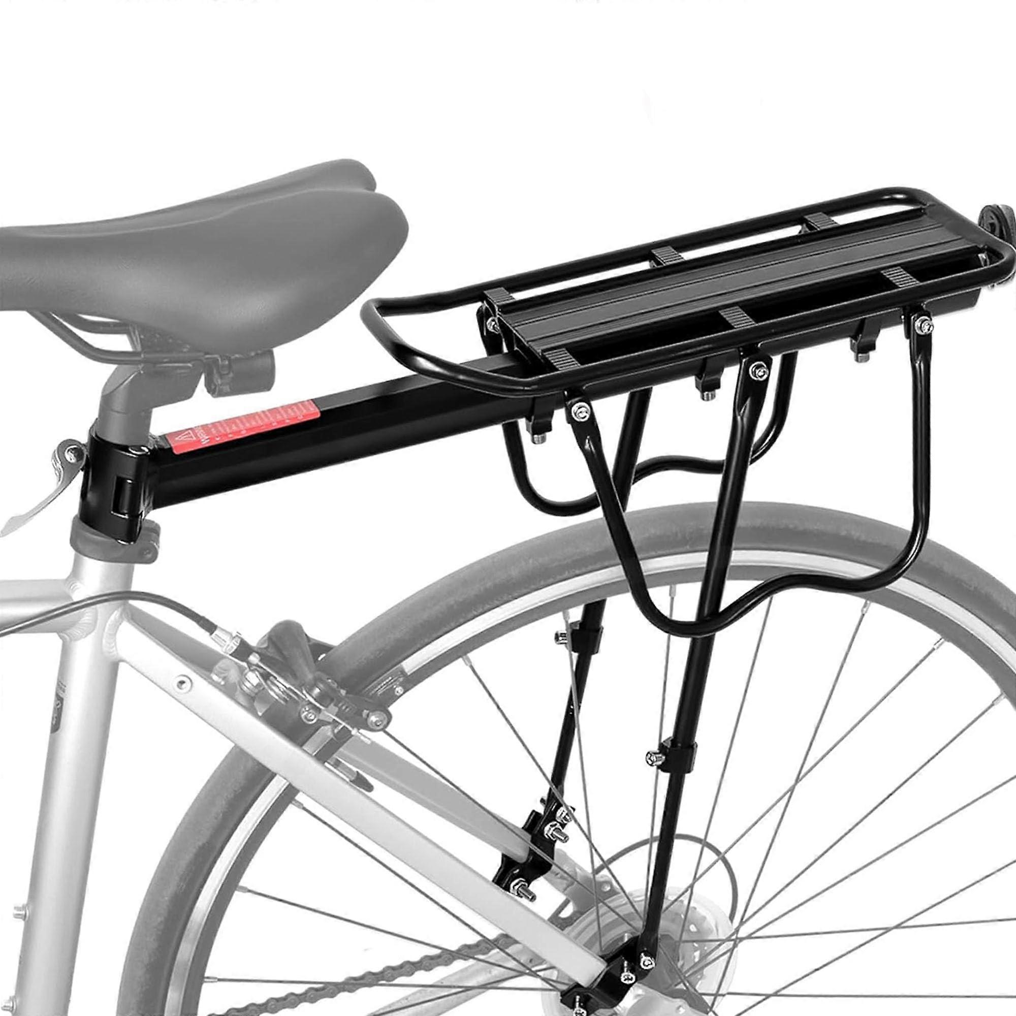 Rear Bike Shelf Aluminum Alloy Rear Cargo Shelf For Most Bikes, Mounts On Rear Rack, Black