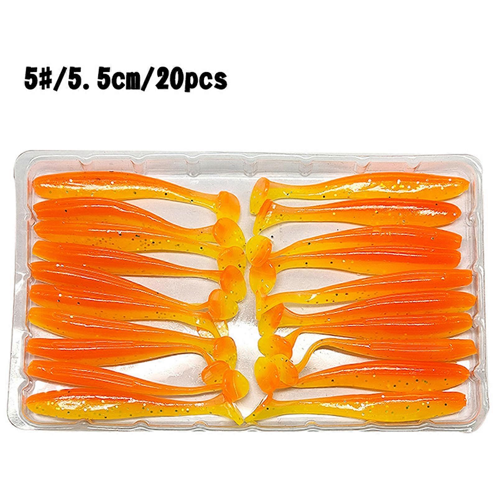 2-Farbe Soft Bait 5,5 cm / 1,2 g Weit Wurf simulierter Köder Versunkener Silikonköder Barsch Köder Angelausrüstung Flügel Dummy Köder