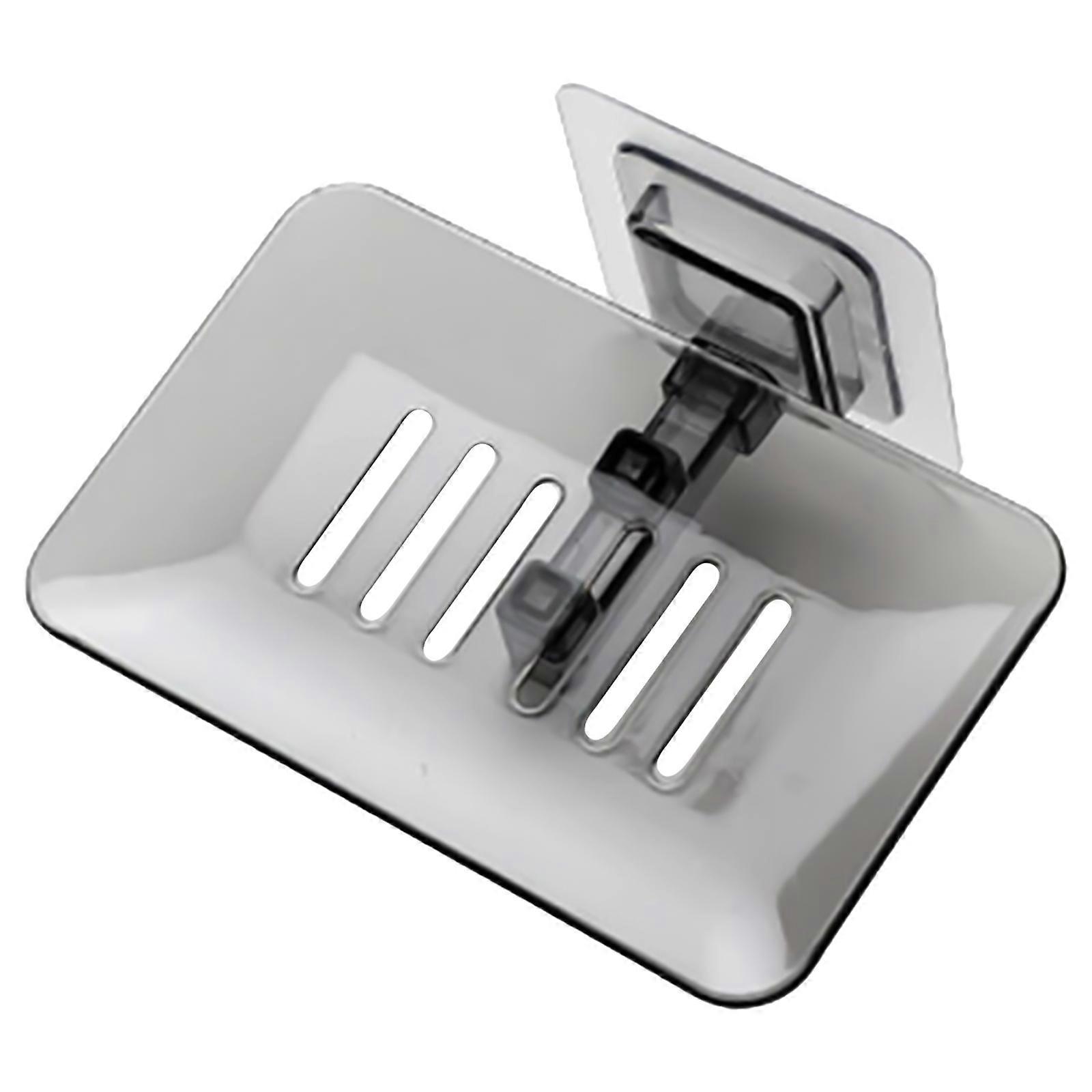 Punch-free Plastic Drain Soap Box Transparent Reusable Plastic Soap Rack