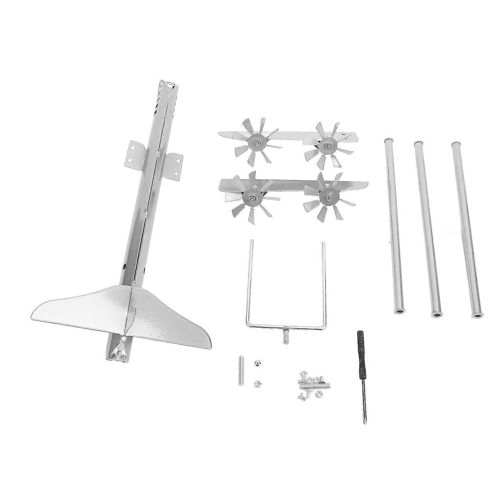 Silver Metal Airplane Windmill Garden Yard Patio Decoration