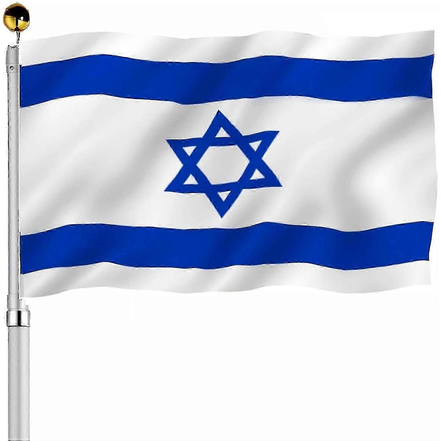 Drapeau d’Israël 3x5 pi avec 2 œillets en laiton pour un soutien extérieur