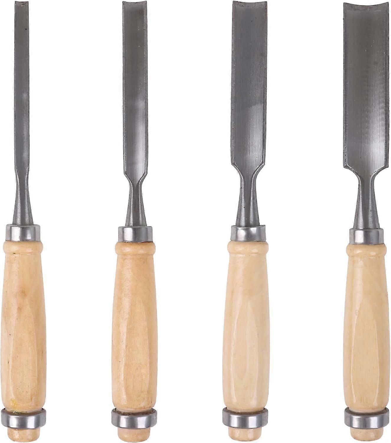 Carbon Steel Carving Sturdy Chisel Half Round Wood Chisel Set DIY Woodworking Handle Woodworking Tools 4 Pack