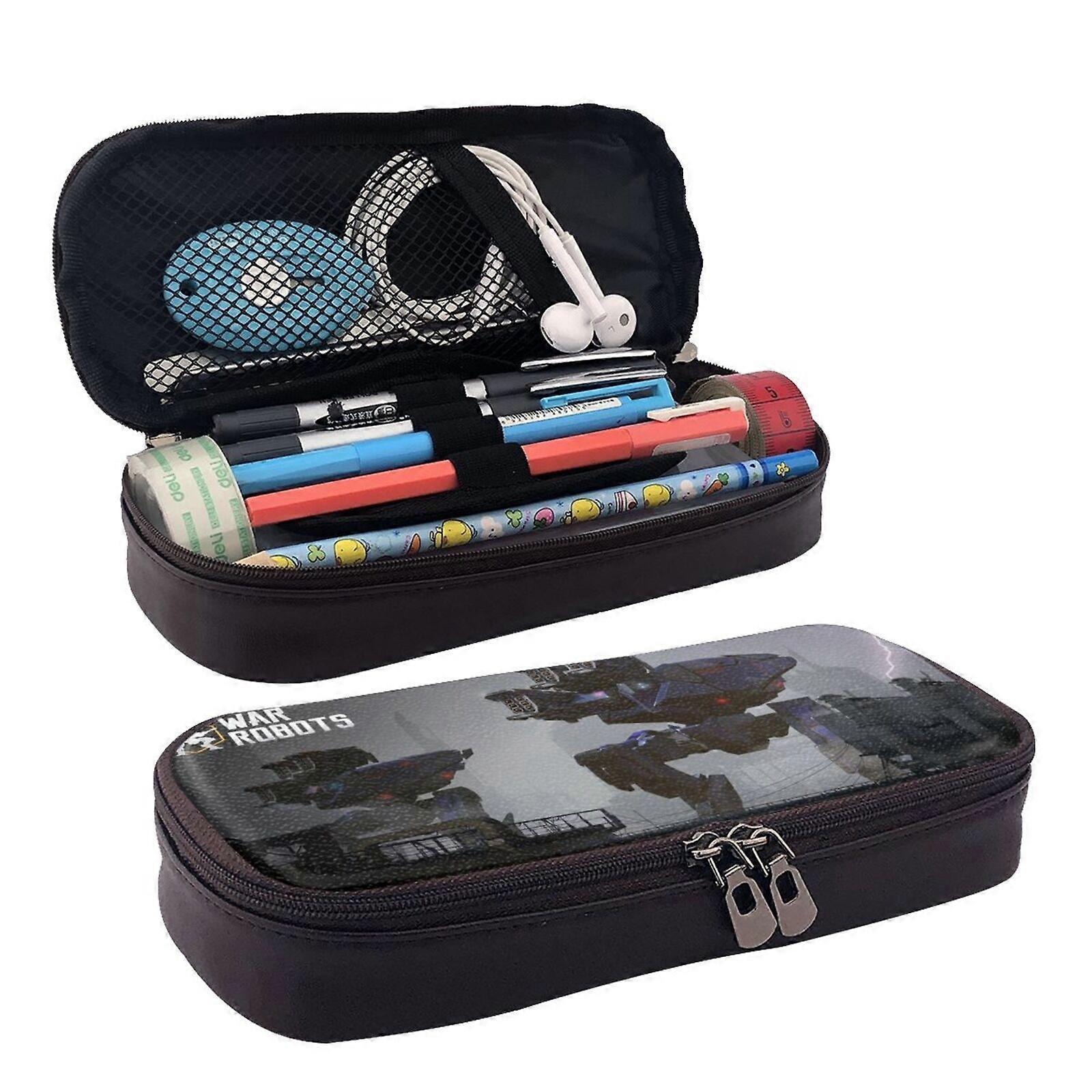 r151 War of the Robots Pencil Case Spacious Synthetic Leather Holder for Multiple Stationery Items u151