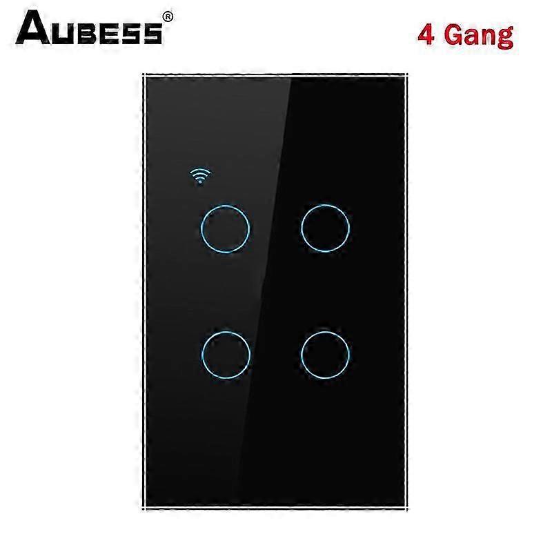 Aubess WiFi US Smart Switch 1/2/3/4 Gang Light Switch Need Neutral Wire
