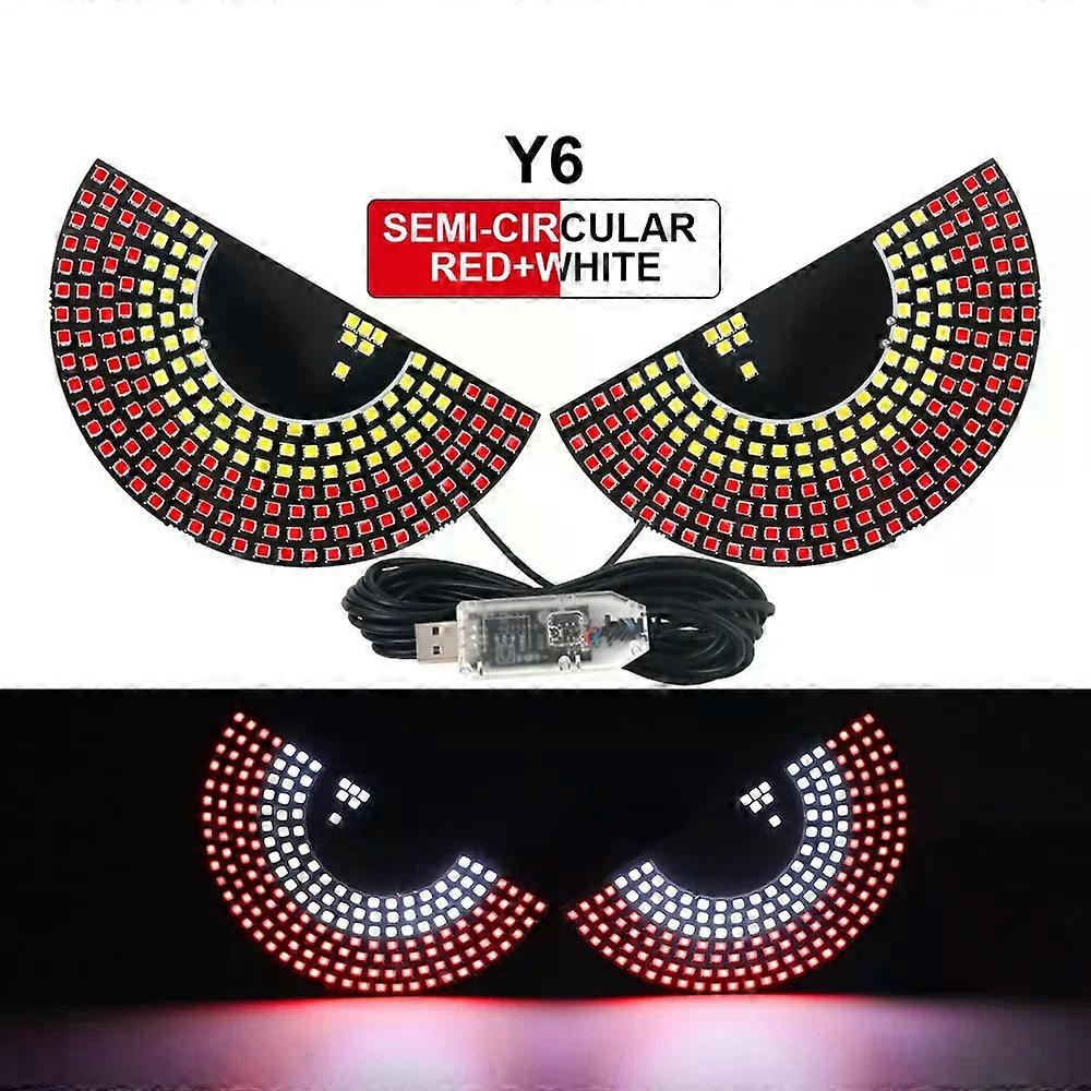Devils Eyes LED Light Car Warning Signal Lamp Matrix Pixel Panel Devil Eyes Animation Display USB Decoration compatible for  Car Windshield