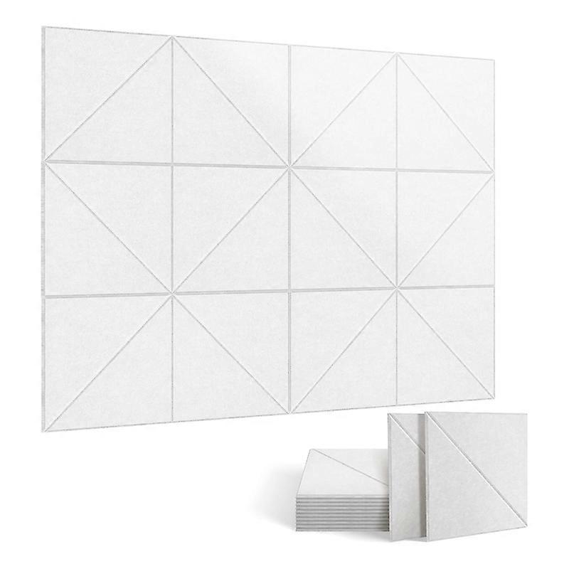 12 Pack Acoustic Panels, Decorative Soundproofing Panels,White