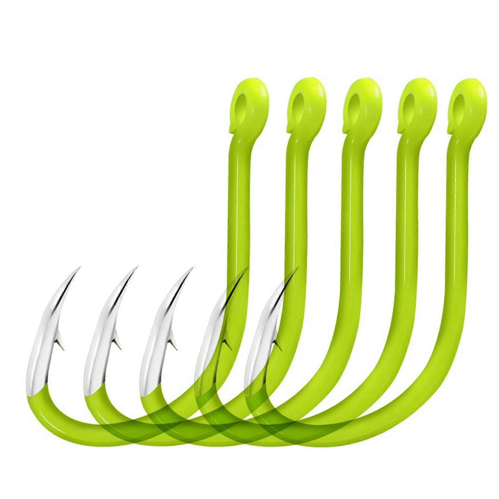 50pcs Fluorescent Fishing Hooks Carbon Steel Fishing Hooks