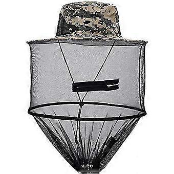 1pcs Beekeeping Camouflage Hat, Anti Mosquito Insect Bee Protective Mesh Net Helmet Hat