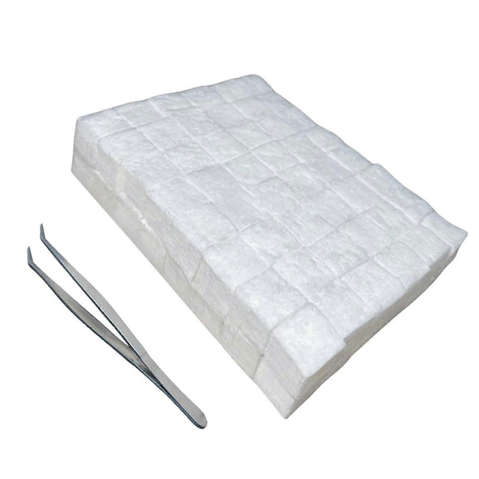 96Pcs Small Ceramic Wool Wick Table Top Firepit Sponges Cotton Cores for Bioethanol Rubbing Alcohols Fireplaces Enduring