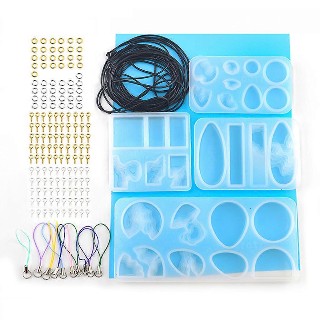 1 مجموعة مجوهرات جزيرة البحر الراتنج العفن مع اليدوية مخلب الأظافر فتح حلقات حبل الملحقات قلادة قلادة سيليكون العفن