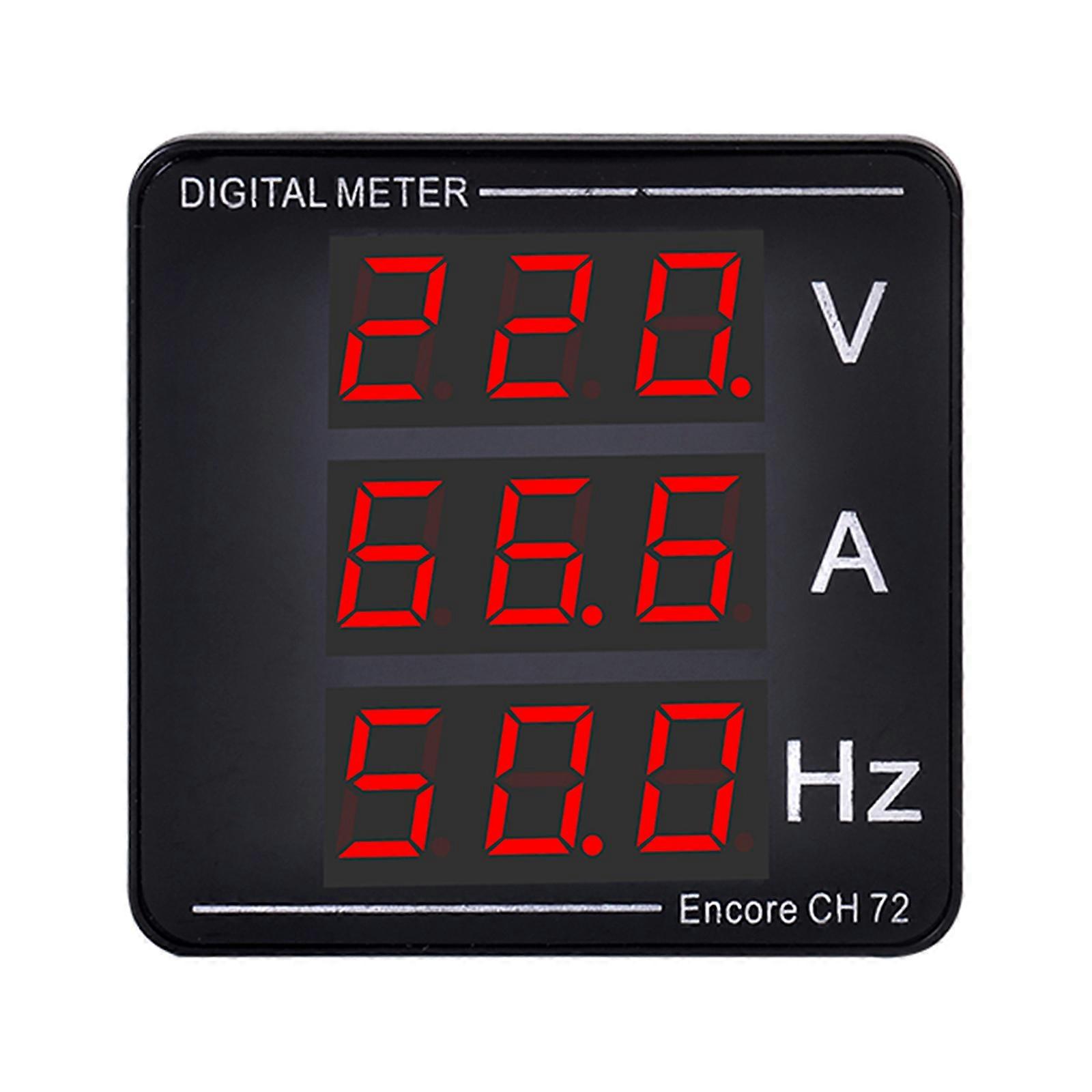 Digital Voltage Current Meter Panel Voltmeter Ammeter Frequency Meter LED Display AC50-500V 1-120A Embedded Installation
