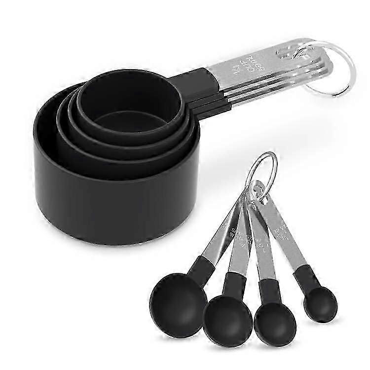 8-Piece Stackable Measuring Set, Stainless Steel Cups & Spoons