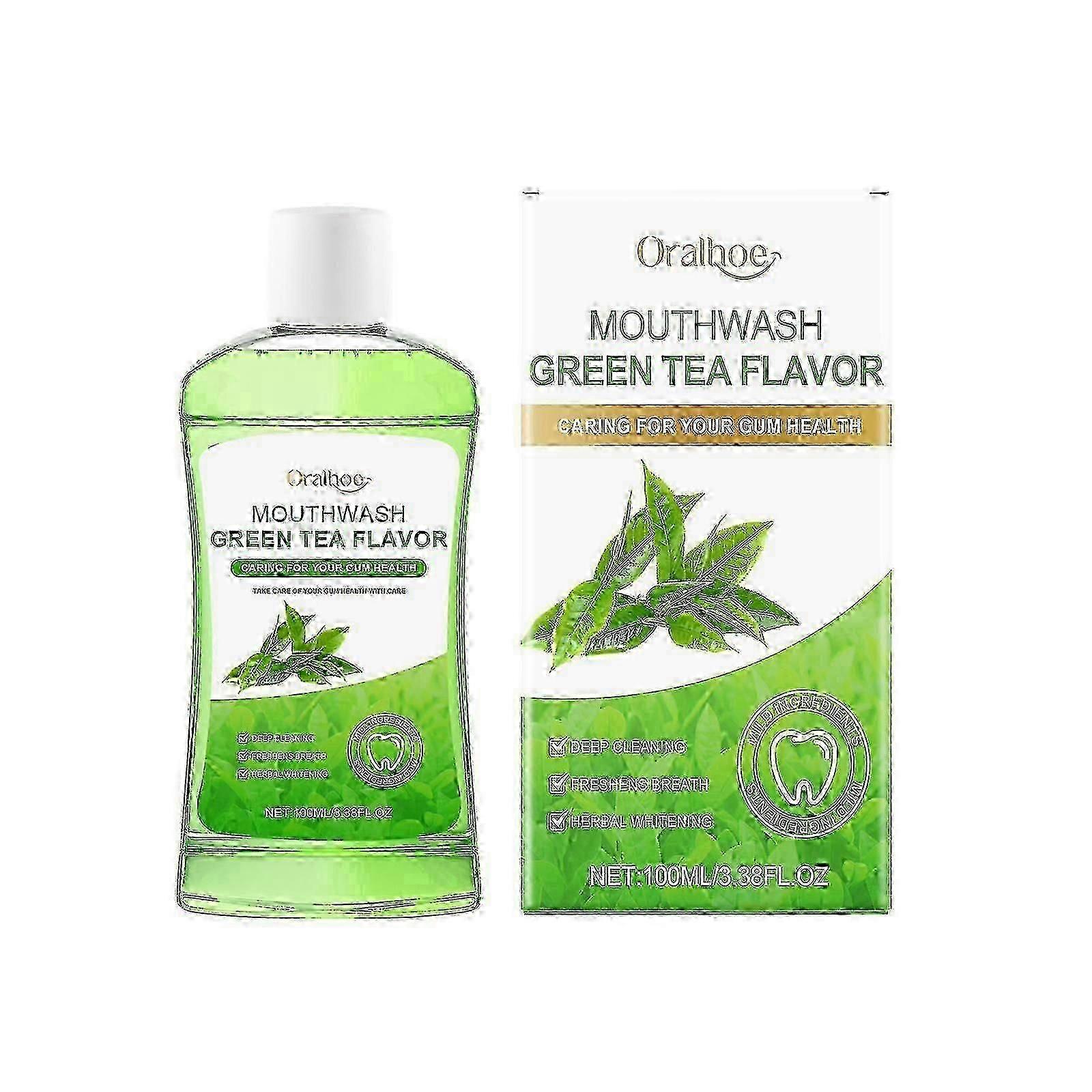 Thé vert haleine fraîche Rince-bouche Réparateur des gencives Nettoie en douceur le tartre et les taches Protège-dents portable
