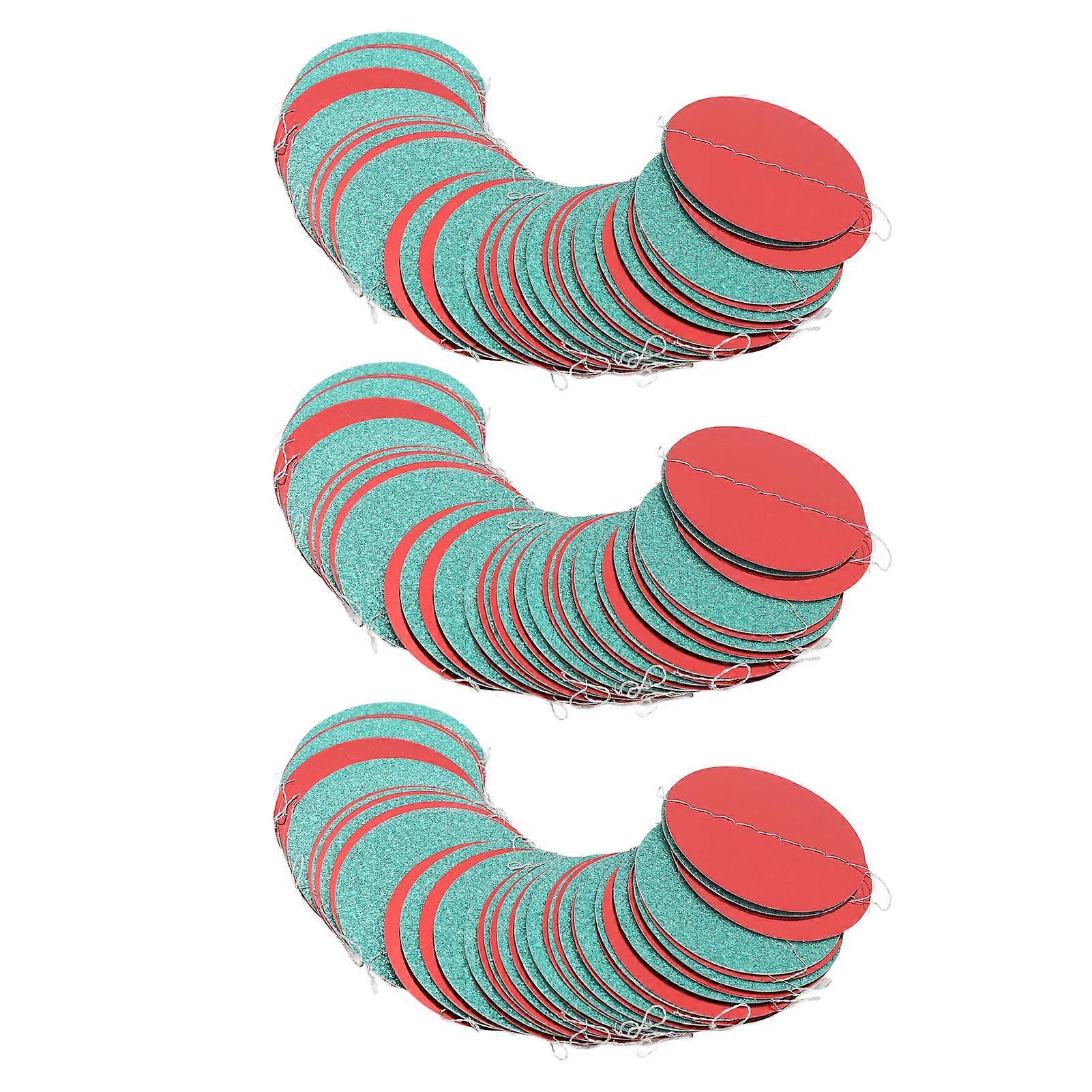 3 Strings Red Green Circle Dots Pull Flag Banner Home Decoration Round Garland for Birthday Xmas Shop