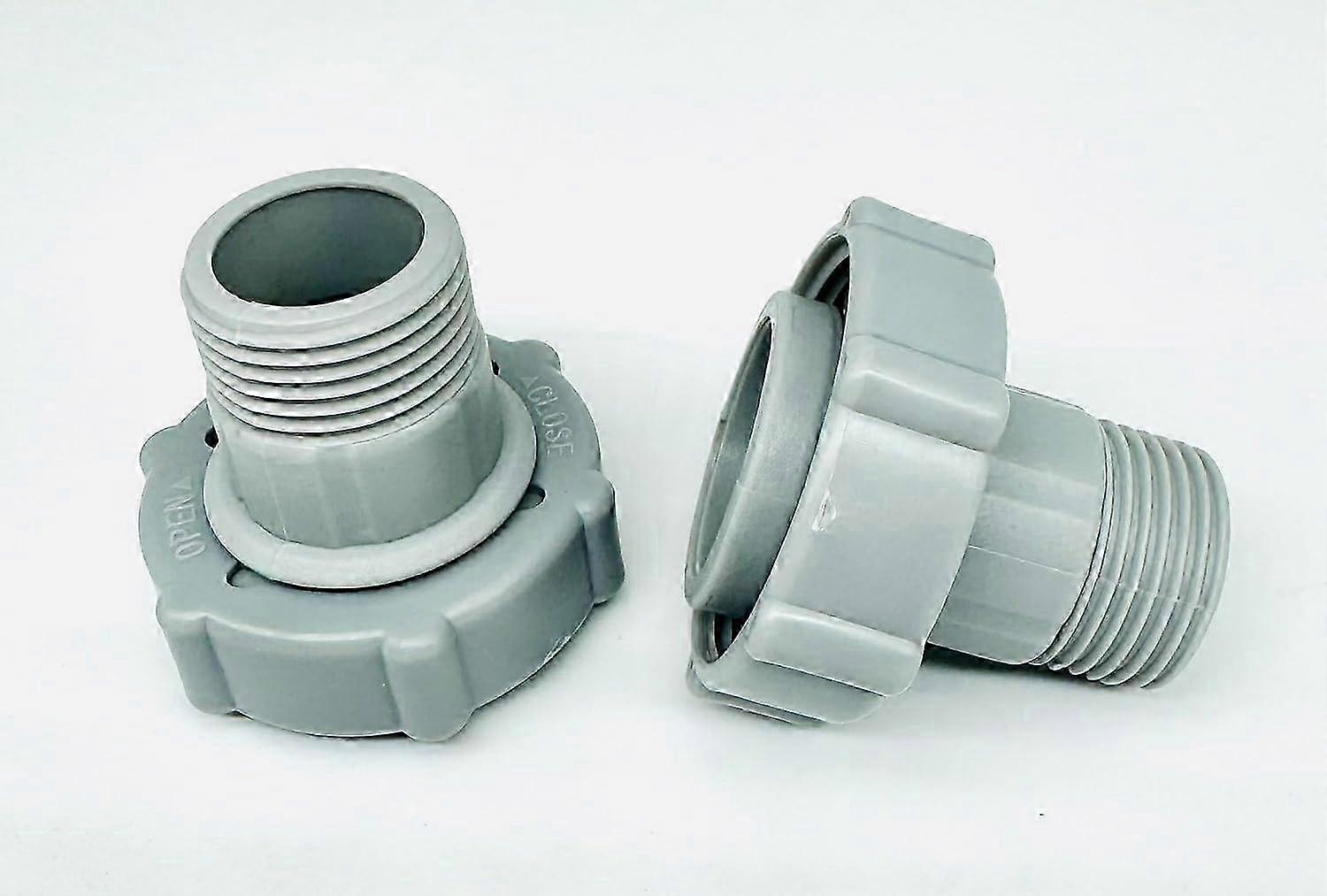 Swimming Pool Drain Fitting Adapter - Suitable for Certain Brand Pools, 1.5 ID to Garden Pipe Joint - Compatible with P6D1420 (2 Pack) Gray