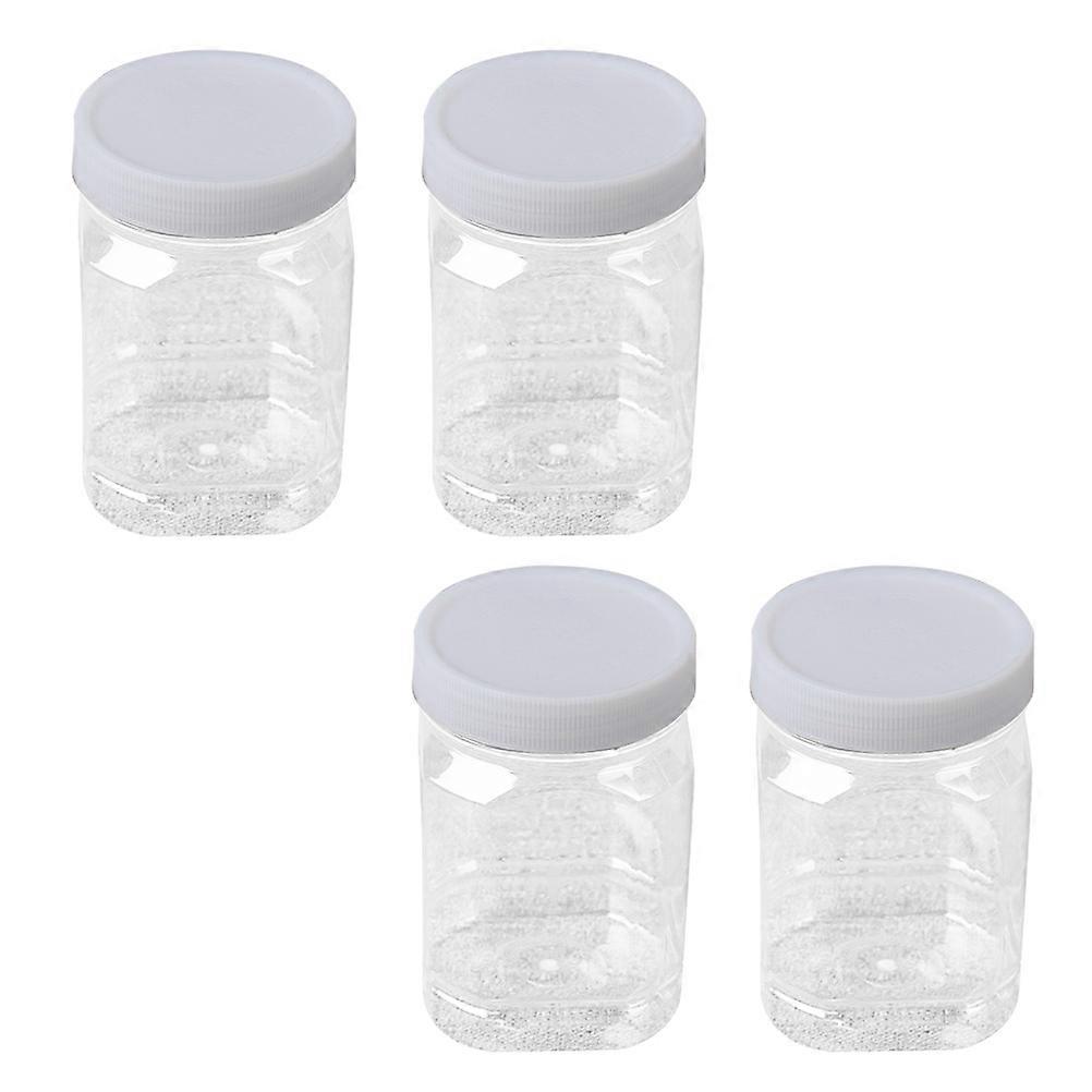 12pcs Plastic Storage Jars with Ribbed Liner Screw On Lids Airtight Leakproof Containers for Cereal Flour Sugar Rice Snacks 360ml