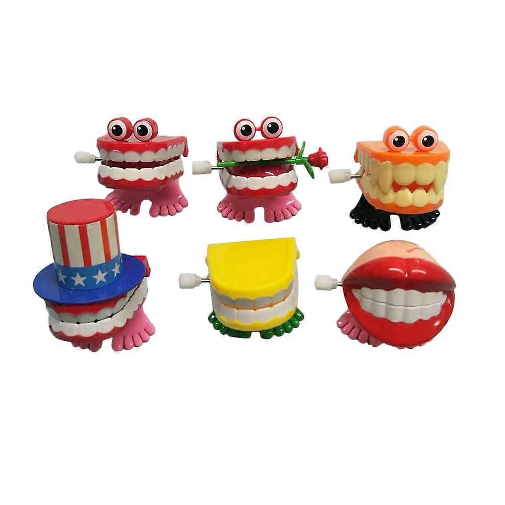 6 Pcs Cartoon Jumping Tooth Baby Educational Clockwork Wind-up Toy (Random Color)