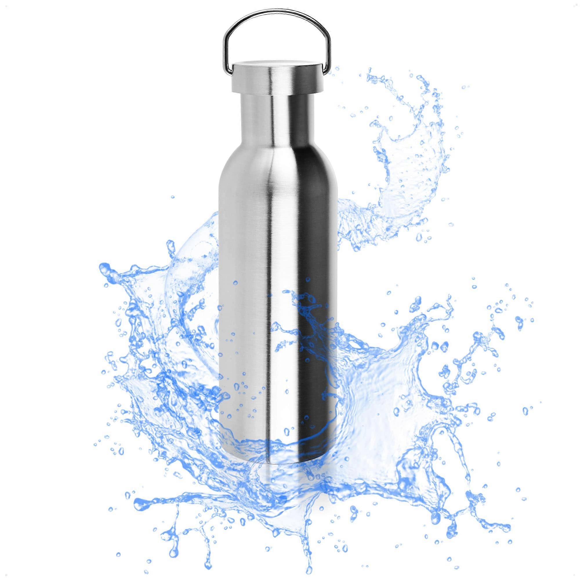 Stainless Steel Drinking Bottle with Handle 750ml - Double-Walled Thermal Camping Bottle - Shatterproof BPA-Free Design