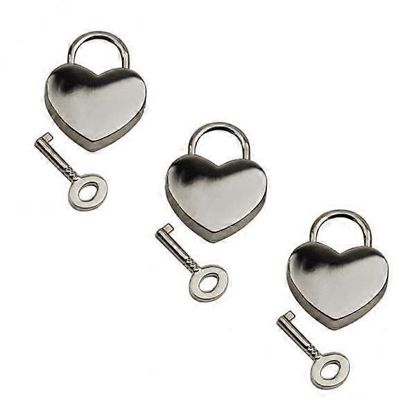 3-10pack 3pcs Heart Shape Padlock W/ Key