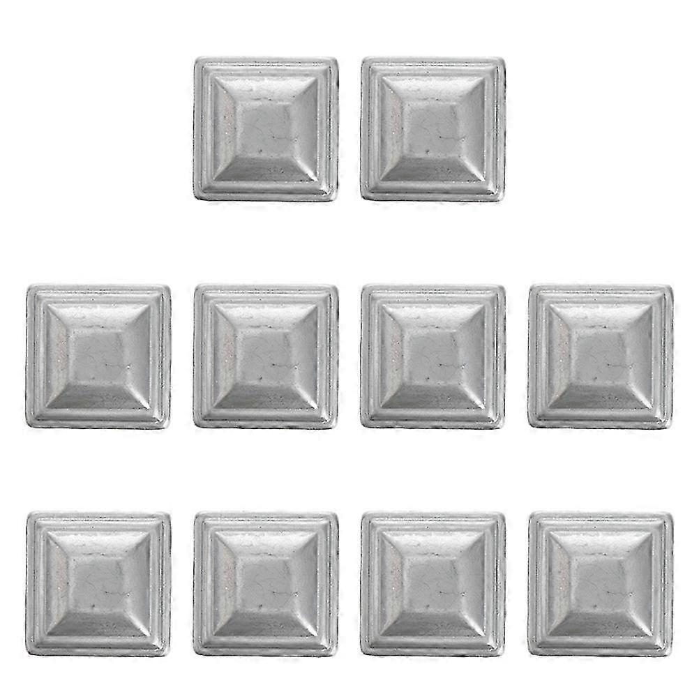 10pcs 5x5cmシルバーアイアンフェンスポストキャップシーリングカバー
