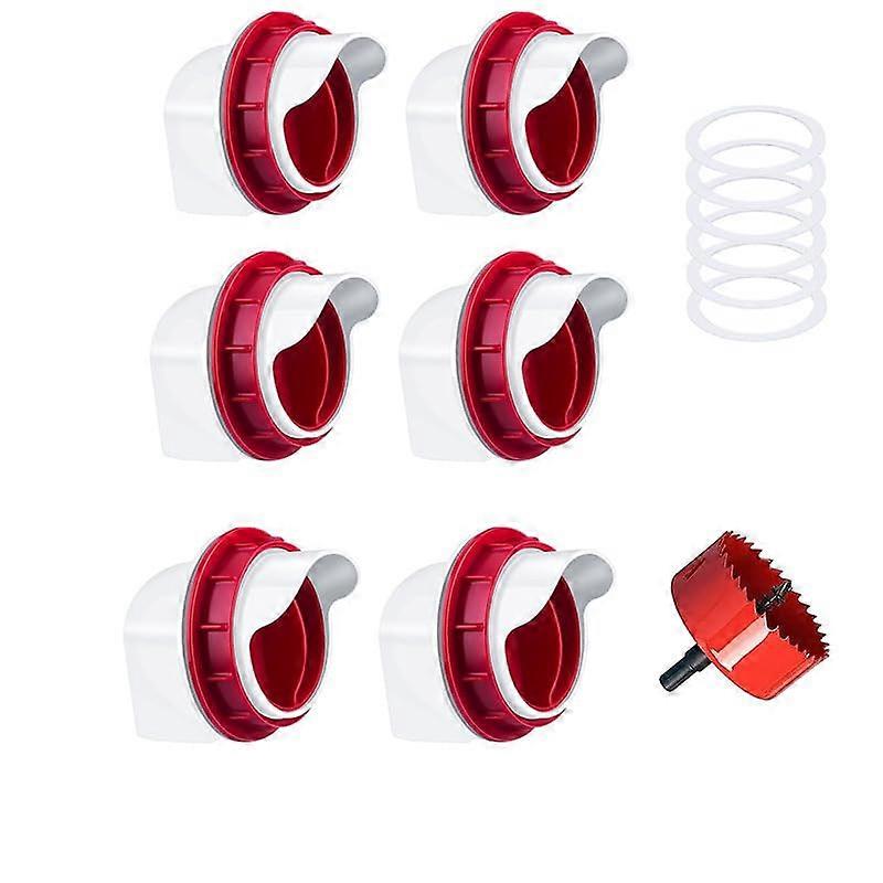 Pack of 6 Automatic Chickens Feeder, DIY Feeder Chickens, Chicken Feeder Accessories for Bucket, Box, Container and Troughs