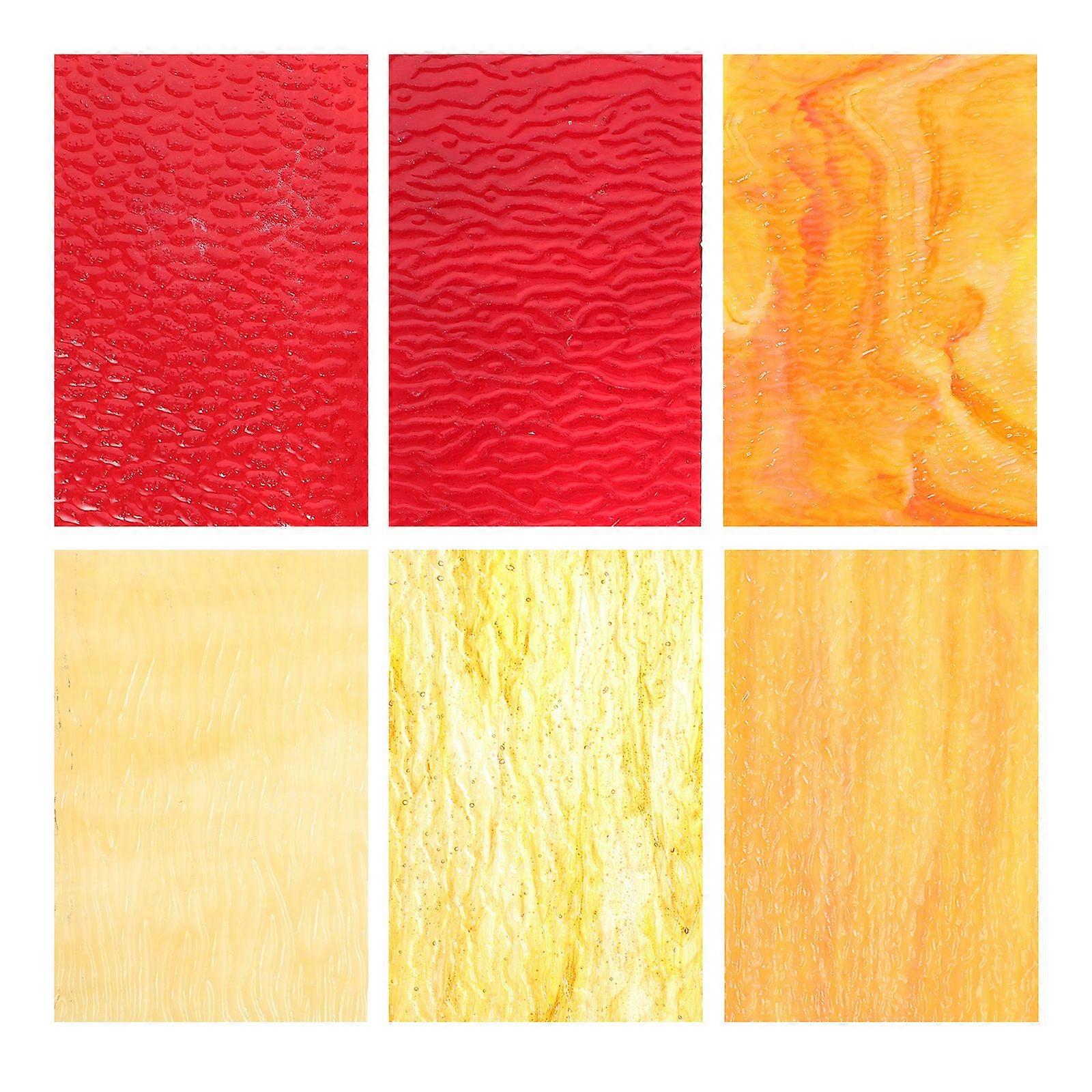 6 stk farvede glasplader katedral glas mosaik fliser DIY håndværk tilbehør