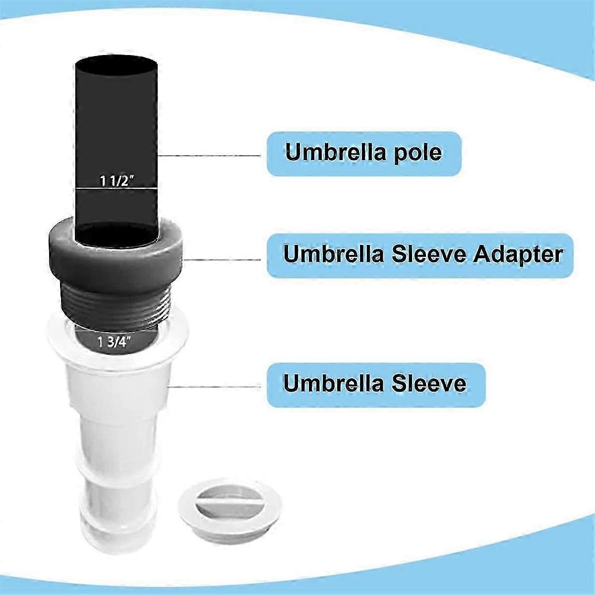 Pool Umbrella Stabilizer Adapter Threaded Adapter Set Umbrella Pole Stabilizer for Outdoor Deck Umb