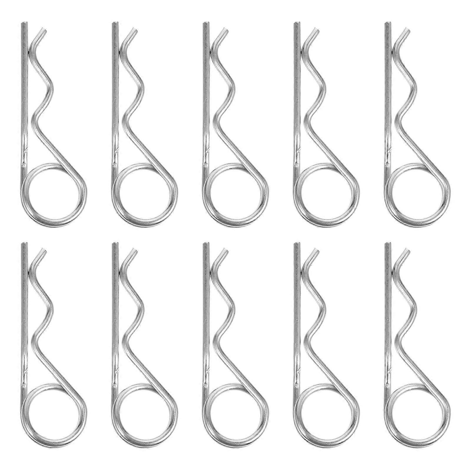 Trailer Lock Pin Tool Professional Lock Spring Pin Silver 6.3X2CM Durable For Mechanics 10Pcs