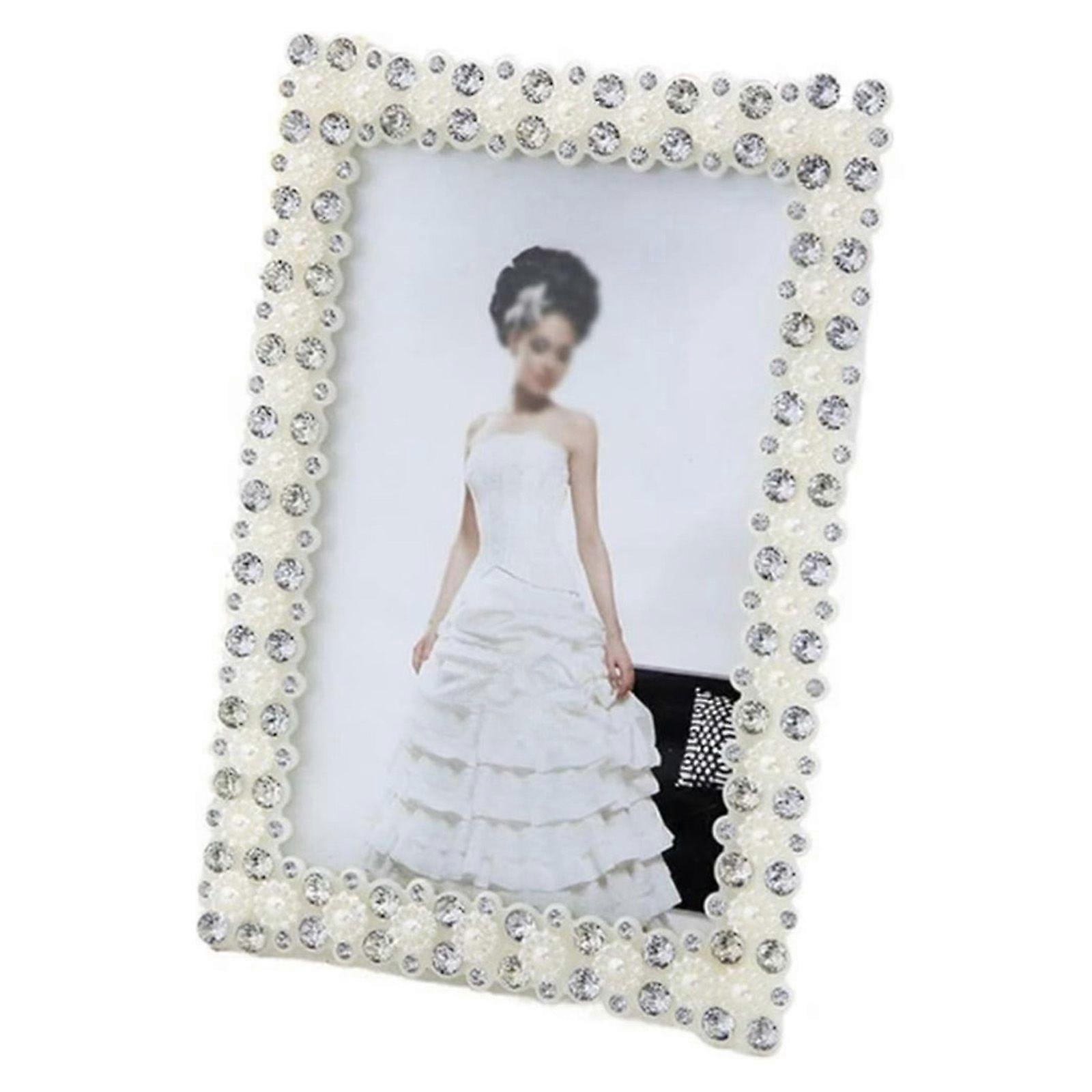 Picture Frames Creative Rectangular Frame Artificial Pearl Photo Display Frame 6 "7" 8 "Photo Frame Decoration Birthday Gift Photo Frame(4x6)