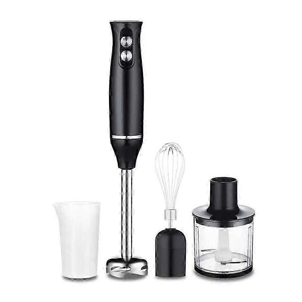 Hand Blender 4-in-1 Multifunction Hand Blender with 500ML Chopper and Mixing Beaker, Stainless Steel