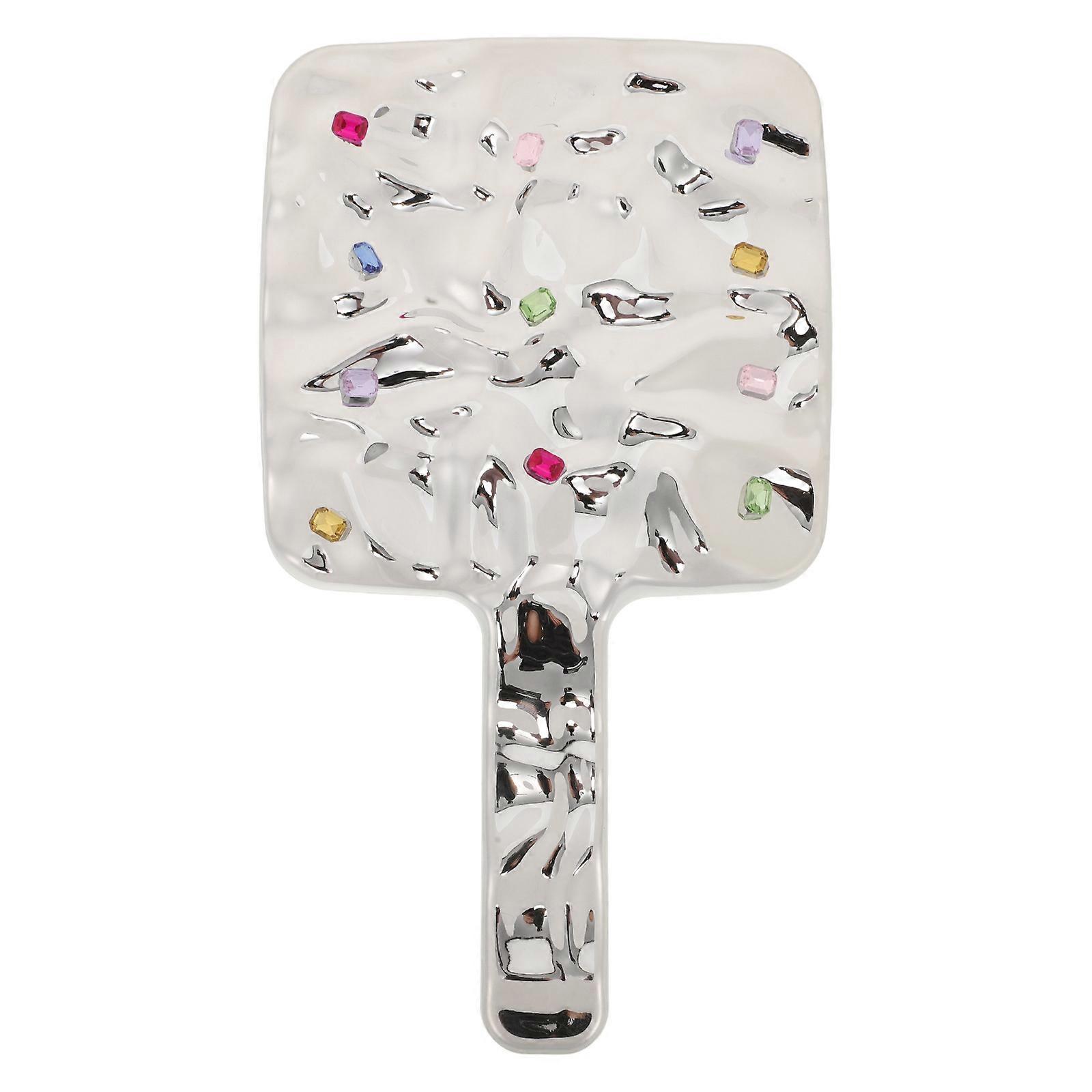 Square Handheld Makeup Mirror Pvc Material High Definition Reflection For Women Cute Design 1Pack