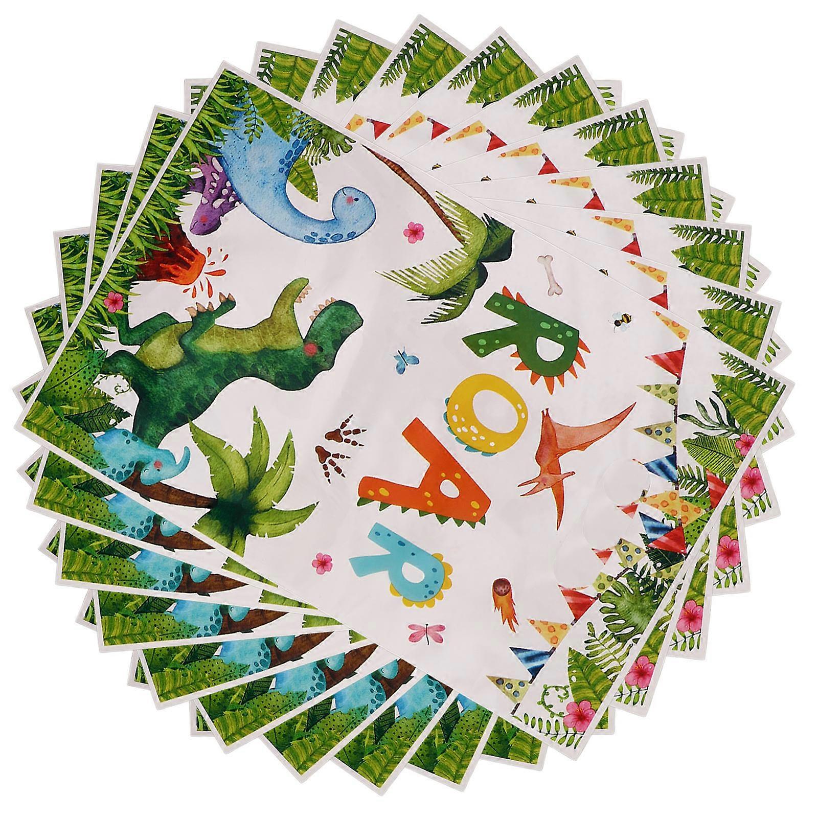 present Packaging Dinosaur Birthday Bag Plastic Material Rectangular Shape For School Events 30Pcs