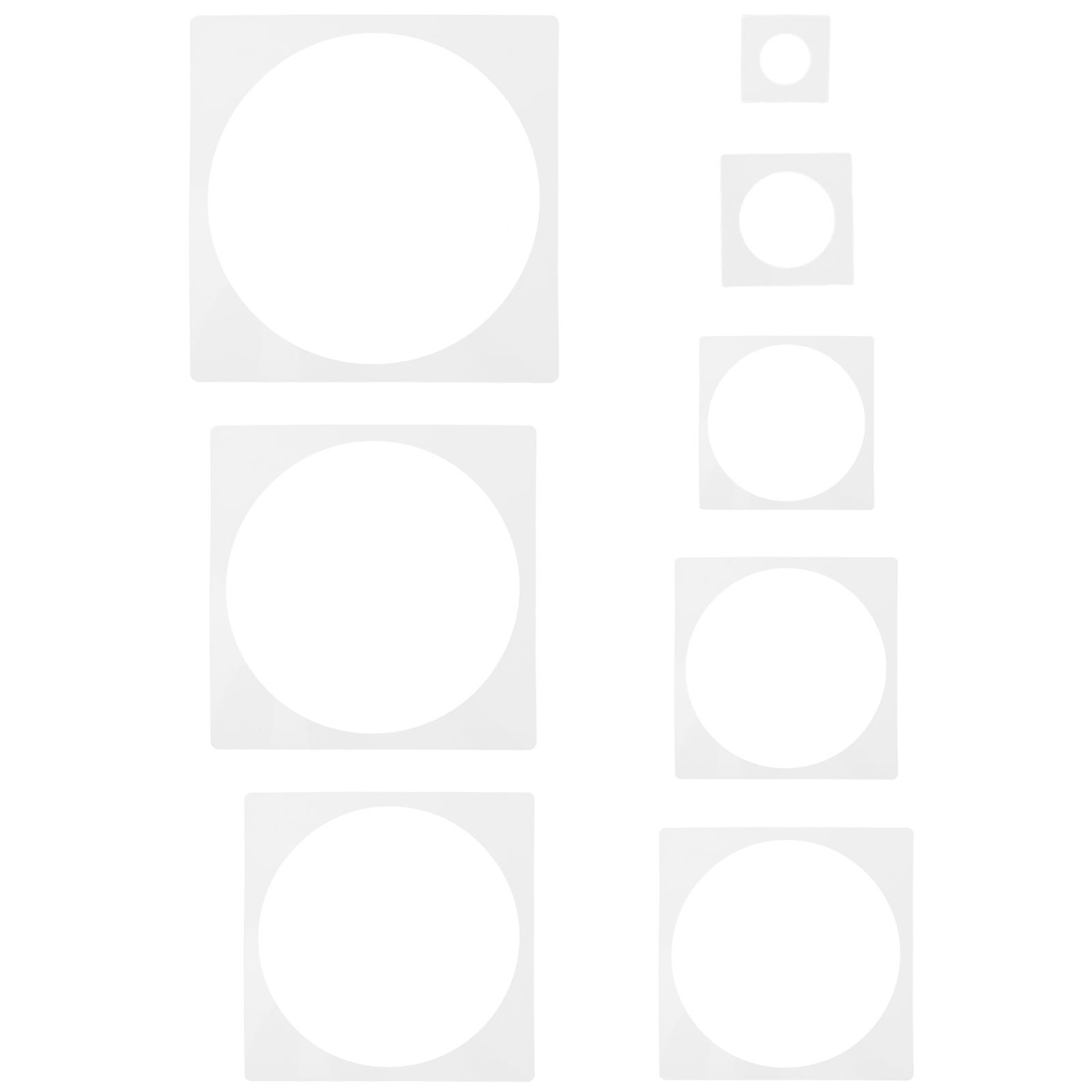 8pcs Reusable Plastic Circle Stencils for Painting, Crafting & Art Projects – Versatile Geometry Templates for Creative Expression and Classroom Use