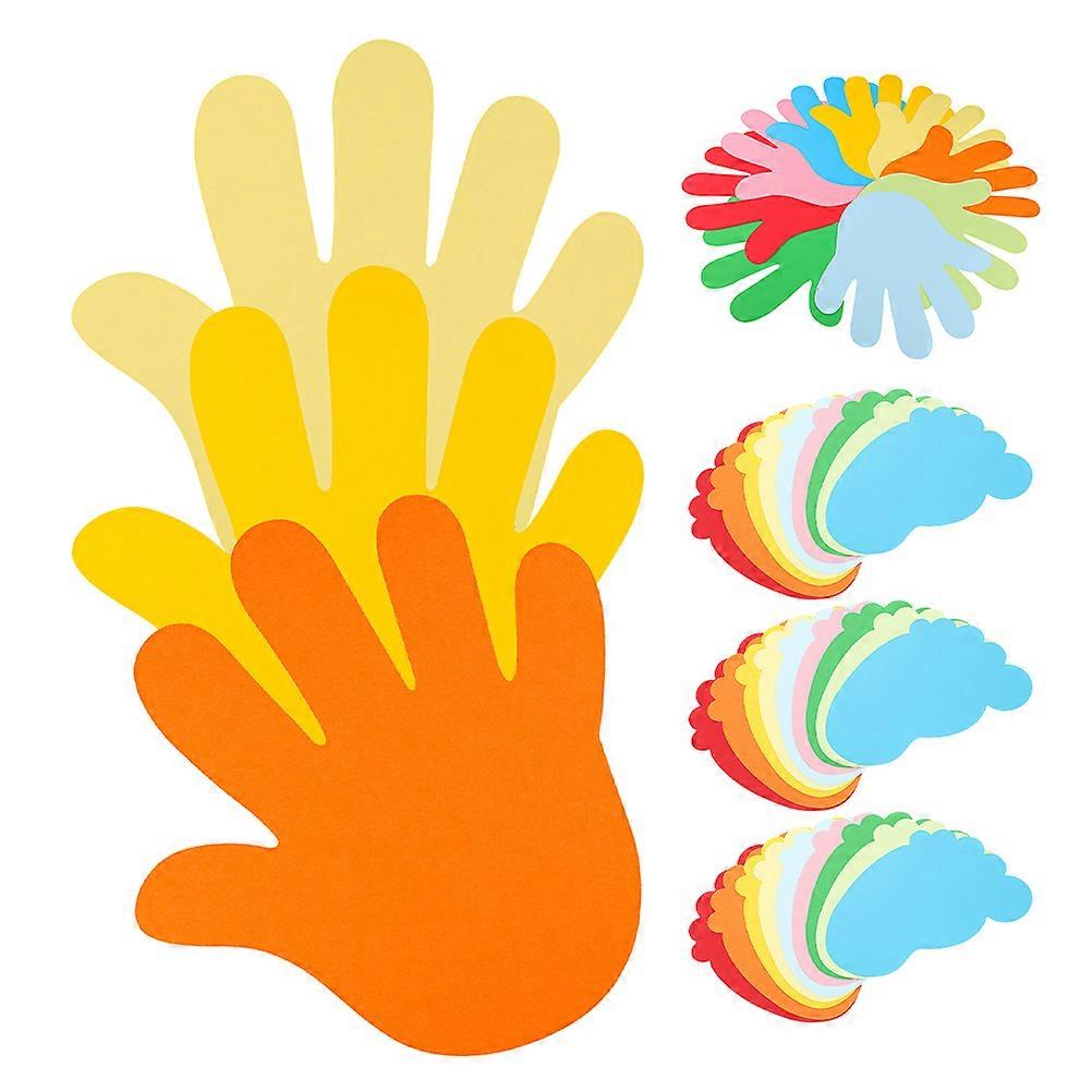 Creative Paper Cutouts Hand Shape Decorations For Classrooms Assorted Color 1 Set