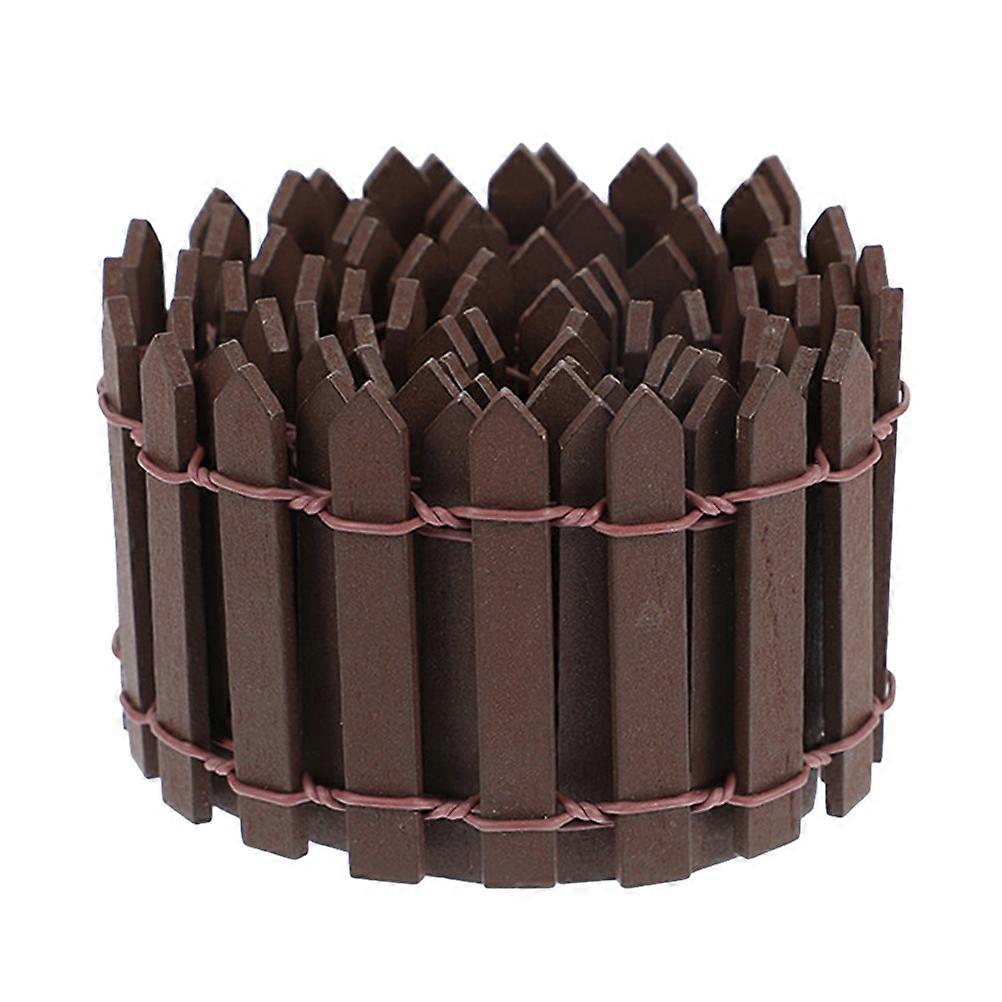 Small Garden Fencing Wooden Fence Decor Small 100X5CM Coffee Color Compact Design 1Pack